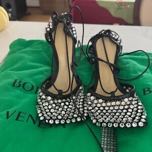 Bottega Veneta Black Crystal Heels